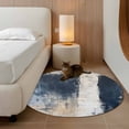 thumbnail image 3 of Navy Blue Grey Large Area Rugs for Bedroom Living Room, Soft Non Slip Carpet Bedside Rug, Modern Abstract Art Rustic Round Floor Cover Kitchen Accent Rug 3' for Dining Room/Office, 3 of 9