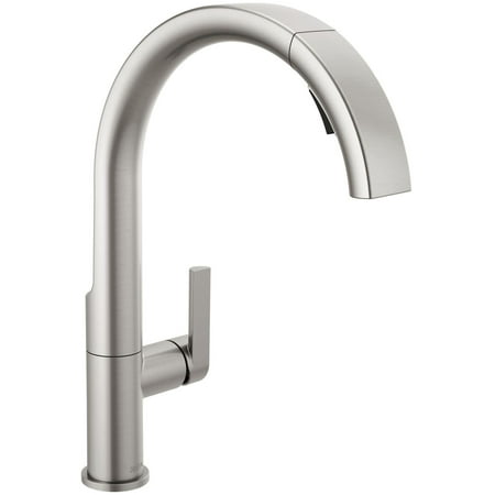 Delta 19824Lf Keele 1.8 GPM Single Hole Pull Down Kitchen Faucet Magnatite And Touch-Clean