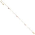 thumbnail image 2 of Primal Gold 14 Karat Tri-Color Puffed Heart 10-inch Plus 1-inch Extension Anklet, 2 of 4