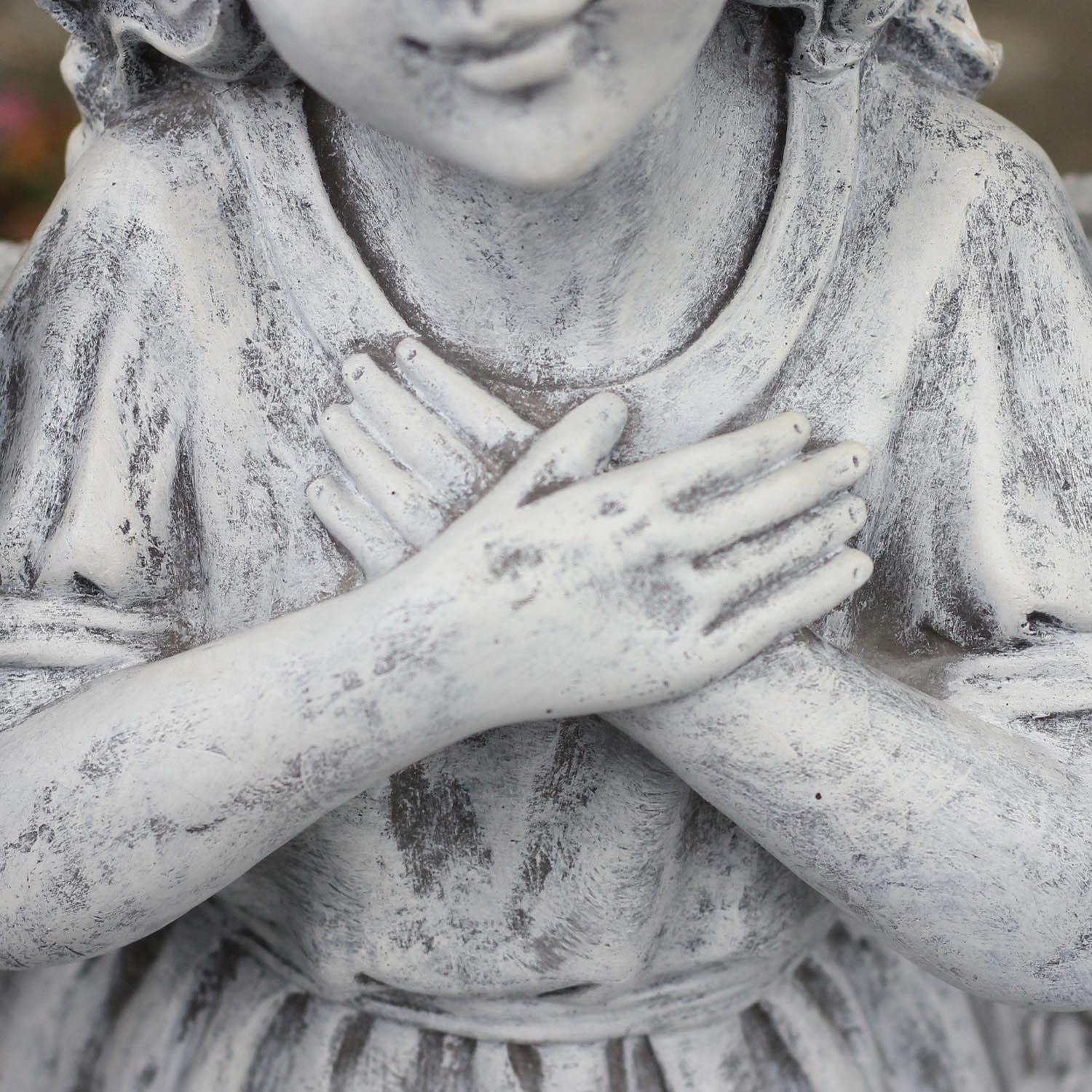 Northlight 16" Decorative Angel Child Wrapped in Wings Religious Outdoor Garden Statue