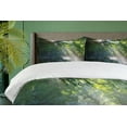 thumbnail image 4 of Ambesonne Nature Duvet Cover Set, Jungle Sunlight Trees, 2-Calking, Green White, 4 of 7