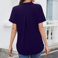 thumbnail image 5 of Tittly T Shirts for Women Basic Tees Womens Summer Daily Casual V Neck Shirts Short Sleeve Tops Collared Blouses Loose Fit Shirt Tshirts Shirts Tops for Women Trendy Purple XXL, 5 of 8