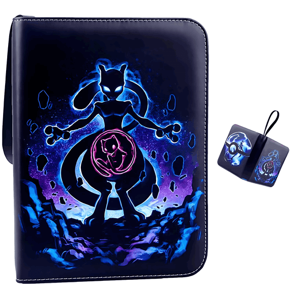Collectible Trading Card Albums,4 Pocket Card Binder, 400 Double Sided Pocket PU Premium Zip Trading Collection Binderwith 50 Removable Sleeves, Card Folder forTCG, Sports Cards