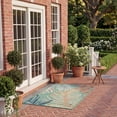 thumbnail image 5 of SAFAVIEH Cabana Oakley Botanical Indoor/Outdoor Area Rug, Green/Rust, 4' x 4' Square, 5 of 16