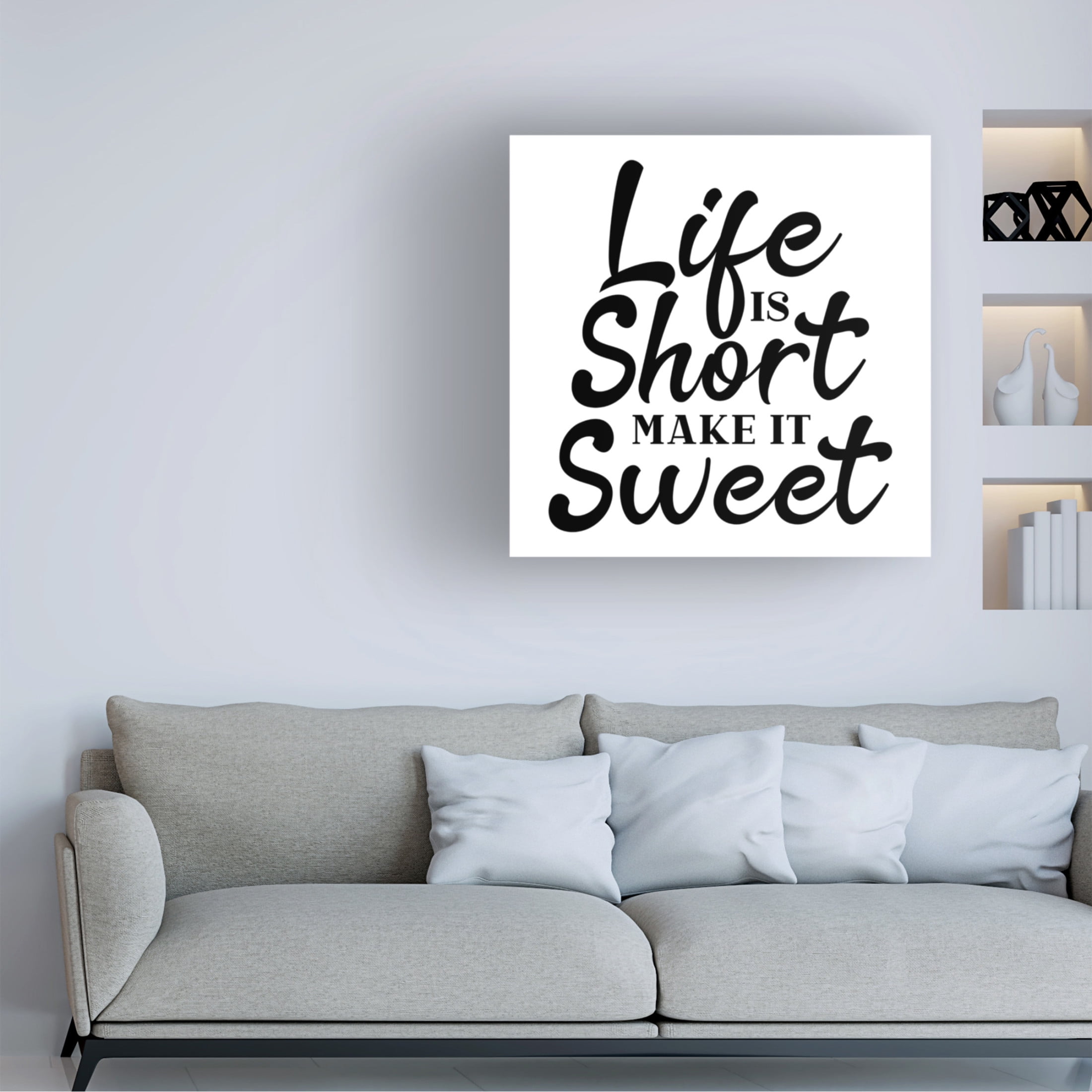 Canvas Wall Art - Jean Plout 'Good Vibes Typography C' Wall Art for Living Room, Bedroom, or Office Décor by Trademark Fine Art - 24 x 24 Inches