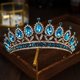 thumbnail image 2 of Corona nupcial barroca, corona de princesa de cristal de alta calidad, Tiara de cumpleaños, accesorios de vestido de novia (azul), 2 of 5