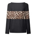 thumbnail image 4 of Women Soft Smart Individually Round Collar Printing Long Sleeve Polyester Top Blouse Shirt(Black,M), 4 of 4