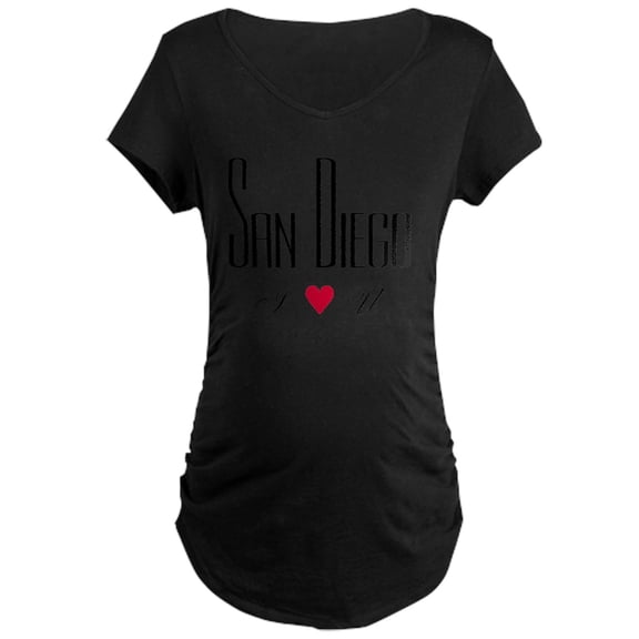 CafePress - Sandiego_10X10_Iloveu_Black Maternity Dark T Shirt - Maternity Dark T-Shirt