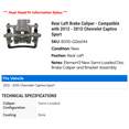 thumbnail image 2 of Rear Left Brake Caliper - Compatible with 2012 - 2015 Chevy Captiva Sport 2013 2014, 2 of 2