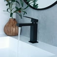 thumbnail image 2 of Stylish Single-Handle Matte Black Bathroom Faucet Height 6½" B-112N, 2 of 8