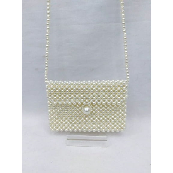 Handmade Pearl Beaded Bag Ideal Gifting Handbag with Shoulder Strap for Women's & Girls Special Occasion