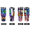 thumbnail image 6 of Demon Geometry Dash Car Cup Tumbler with Handle & Straw 40Oz Cupholder Water Bottle Insulated Stainless Steel Cup, 6 of 8