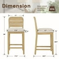 thumbnail image 2 of Dayalane 26" Counter Height Bar Stools Set of 2, Farmhouse Wooden Bar Stools with Ladder Back, Chenille Upholstered Kitchen Island Chairs for for Island Bar Island Cafe Kitchen, Beige, 2 of 12