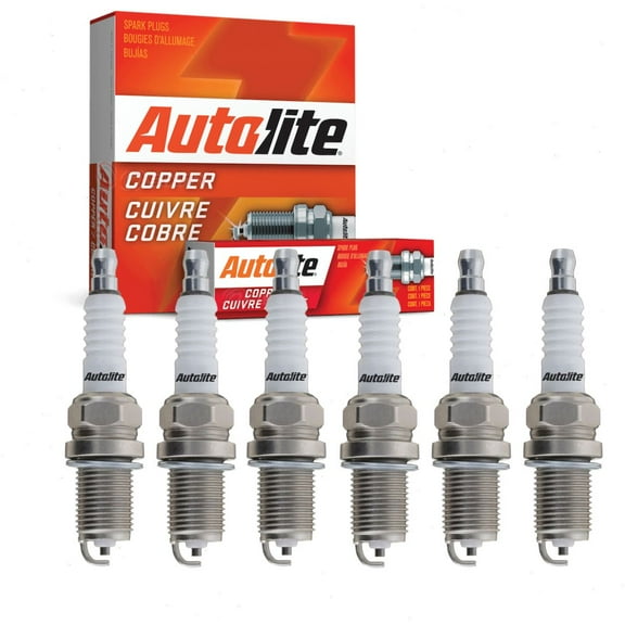 6 pc Autolite 3923 Copper Core Spark Plugs for 1716 3007 335 41-602 7528 AGSP22C Ignition Wire Secondary