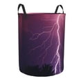 thumbnail image 2 of Daiia Thunderstorm Violet Purple Round Laundry Basket with Handles Thickened Waterproof Circular hamper,Dirty Clothes Storage Basket for Bedroom,Bathroom,College Dorm-Medium, 2 of 8