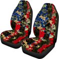 thumbnail image 5 of Pzuqiu Patriotic Leaf Camouflage Pattern Interior Front and Back Seat Protector, Full Set Stretchy Fit for Cars, 5 of 10