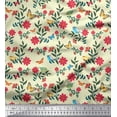 thumbnail image 1 of Soimoi Yellow Rayon Fabric Insect,Bird & Floral Artistic Print Sewing Fabric BTY 42 Inch Wide, 1 of 1