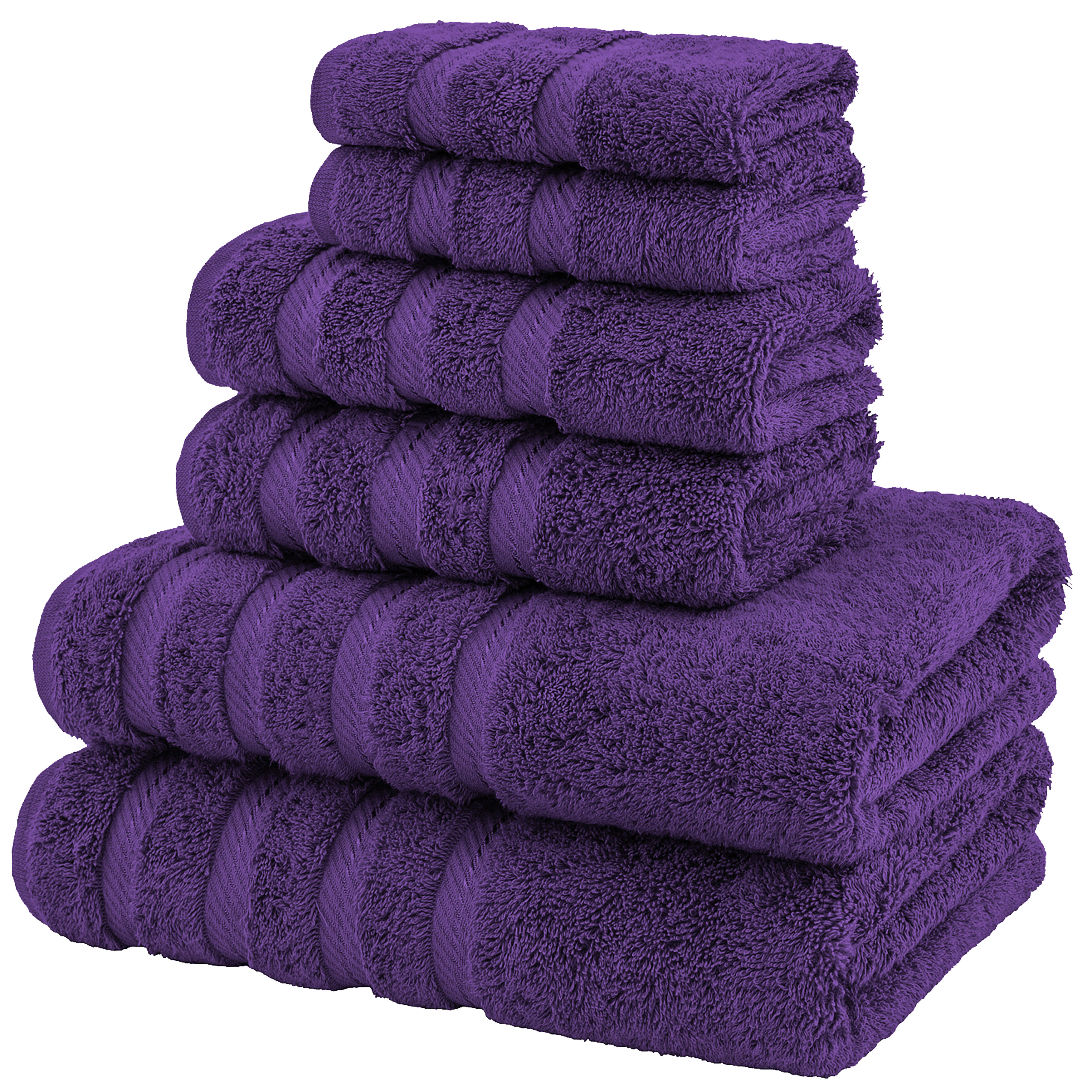 American Soft Linen Turkish Cotton Towel Set, Purple, 6-Piece photo 4