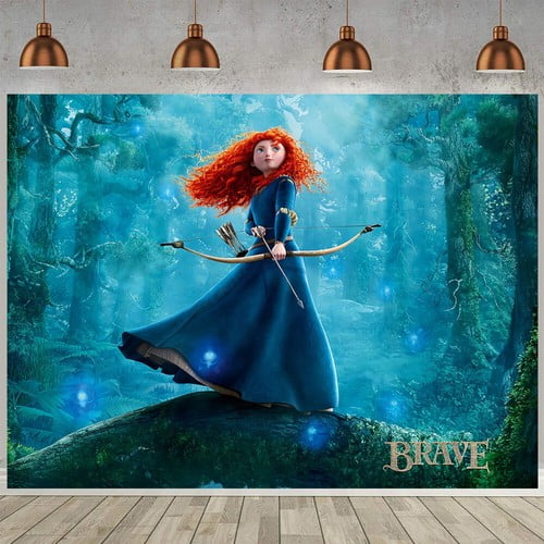 Merida Birthday Banner Party Decorations Backdrop Photo Background Wall Decor Party Supplies