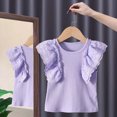 thumbnail image 2 of TOWED22 Girls Graphic Short Sleeve T Shirts Kids Summer Oversized Tops Casual Crewneck Tees 5-14 Years(Purple,4-5 Y), 2 of 4