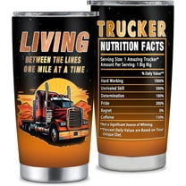 Truck Driver Gifts for Men, Best Appreciation Week Gift for Truck Driver, Cool 20oz Trucker Stainless Steel Tumbler With Lid, Funny Trucker Gift for Birthday Christmas Fathers Day
