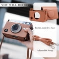thumbnail image 3 of Funda para cámara Rieibi Instax Mini EVO, vintage, piel sintética, color marrón, 3 of 9