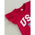 thumbnail image 5 of Bagilaanoe 4th of July Clothes for Toddler Baby Girls Fly Sleeve Letter Print T-Shirts Tops + Ripped DenimShorts 1T 2T 3T 4T 5T 6T Kids Independence Day Outfits 2pcs Short Pants Set, 5 of 7