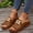 Brown, variant on Dressy Sandals for Women Solid Color Buckle Strap Open Toe Casual Summer Heeled Mules Shoes