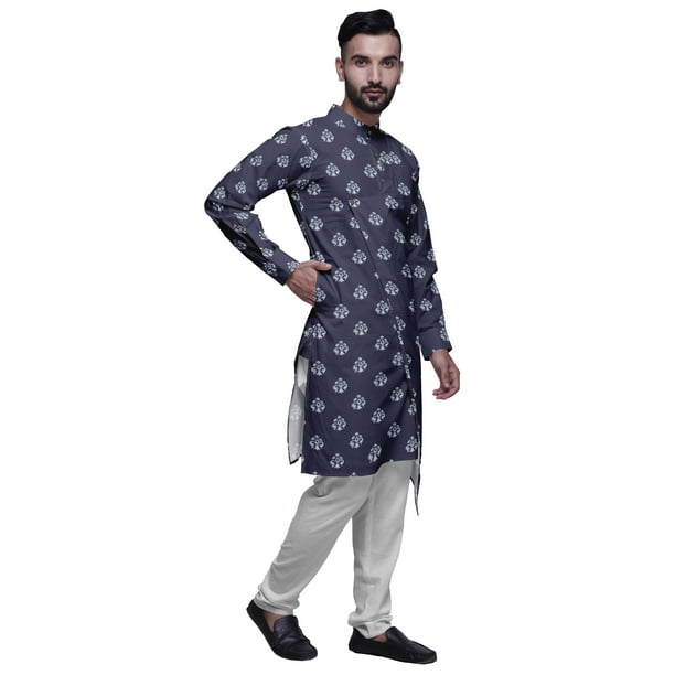 Atasi Designer Kurta Pajama For Men Printed Angrakha Kurta Set Summer Clothing Walmart