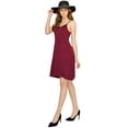 thumbnail image 5 of Made by Johnny Women's V-Neck Spaghetti Strap Tunic Short Dress XXXL WINE, 5 of 6