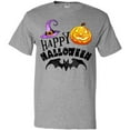 thumbnail image 3 of Inktastic Happy Halloween Bat, Witch Hat, Jack O Lantern T-Shirt, 3 of 5