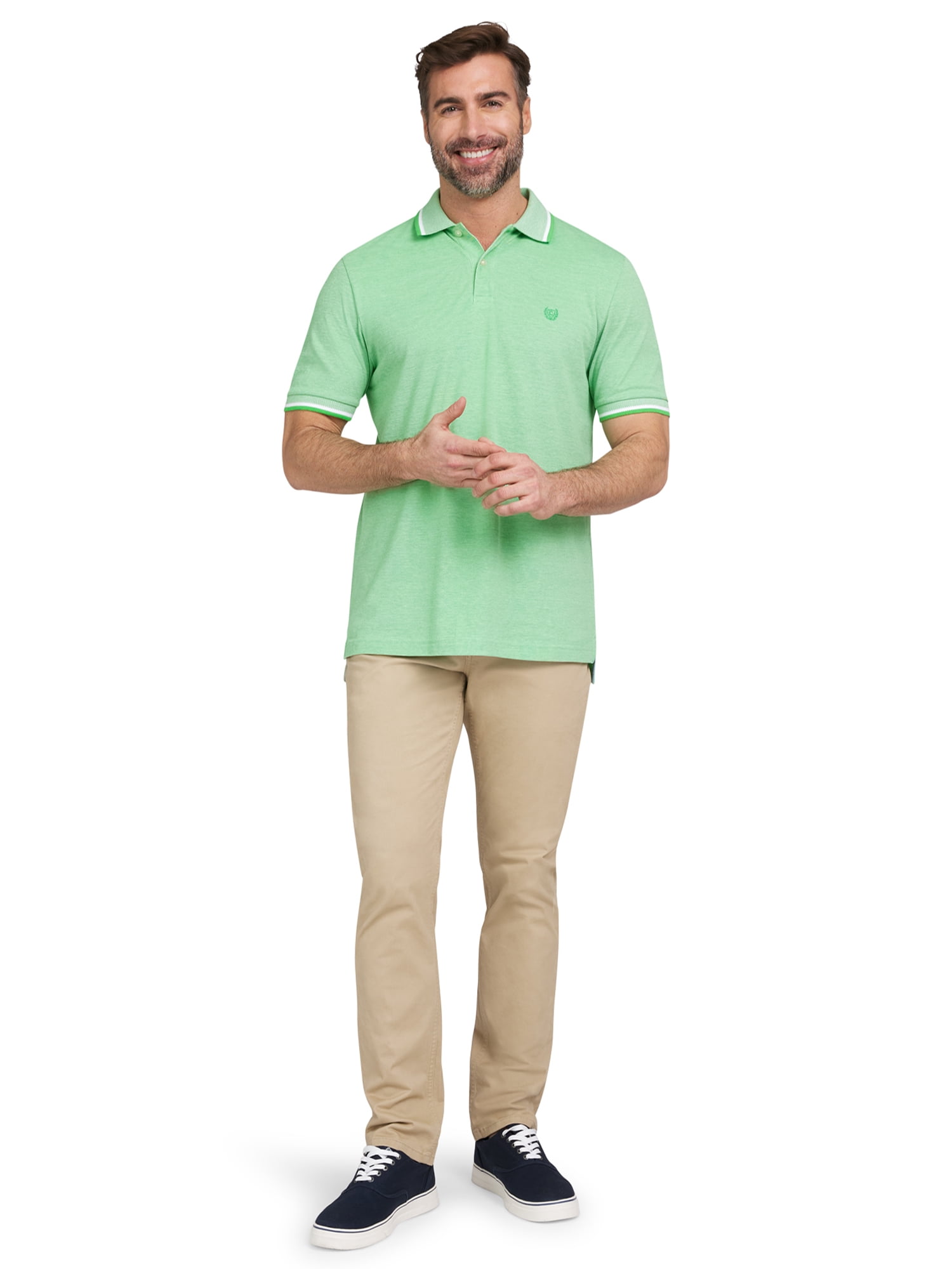 Chaps Men's & Big Men's Birdseye Polo Shirt with Short Sleeves, Sizes S-2XL