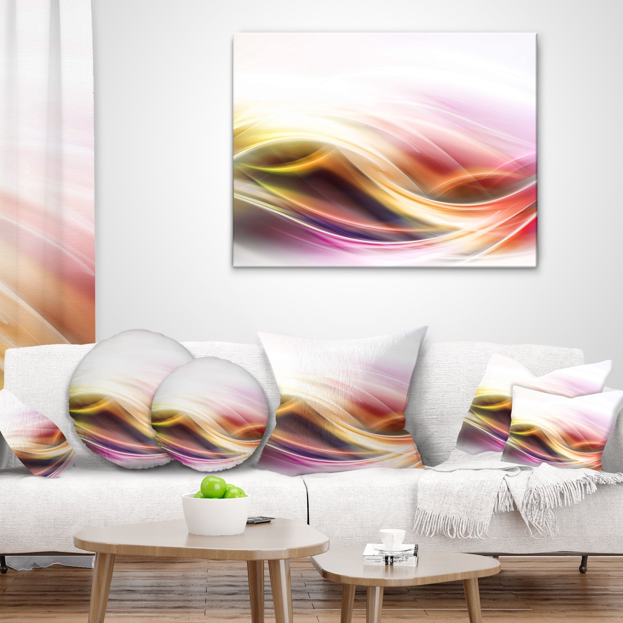 Designart Elegant Light Color Pattern - Abstract Throw Pillow - 18x18