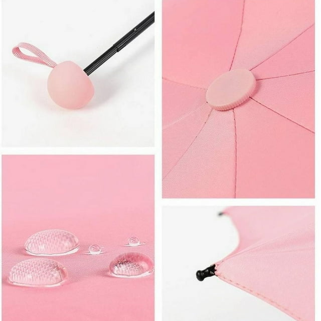 Mini paraguas plegable de cinco pliegues, sombrilla de cápsula, sombrilla de bolsillo con protección solar UV para mujer, sombrilla pequeña portátil