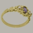 thumbnail image 4 of LBG British Made Solid 14k Yellow Gold Natural Amethyst & Cultured Pearl Womens Anniversary Ring - 33 size options - Size 12, 4 of 9