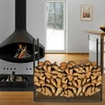 thumbnail image 4 of Zimtown 33" Firewood Holder, Wrought Iron Wood Lumber Storage Holder for Fireplace, Heavy Duty Log Storage Bin for Firepit Stove Accessories, 4 of 6