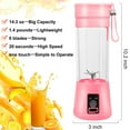 thumbnail image 6 of YouLoveIt Mini Juicer Cup 380ML Personal Blender Travel Fruit Juicer Mixer Cup Small Electric Safety Individual Blender Baby Food Mixing Machince with Updated 6 Blades, 6 of 8