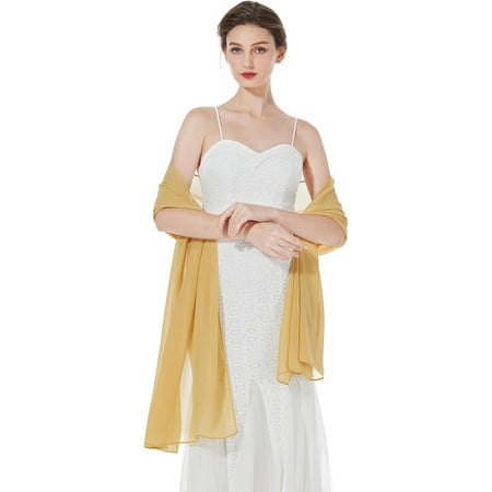 XiaoBanDeng Women Chiffon Shawls and Wraps for Evening Dresses Wedding Party Travel Scarves Pashmina Bikini Cover Up