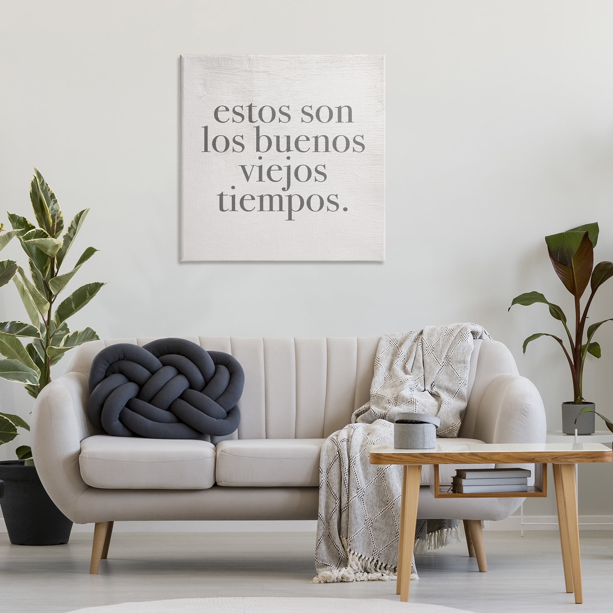 Stupell Industries Los Buenos Viejos Tiempos Inspirational Quotes & Sayings Painting Wrapped Canvas Art Print Wall Art, 30 x 30