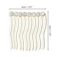 thumbnail image 2 of Unique Bargains 1 Pc Women's Rhinestones Pearls Side Comb for Parties Gold Tone Alloy, 2 of 5