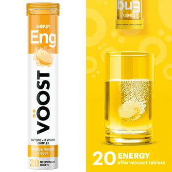 VOOST Energy Effervescent  Supplement Drink , with Caffeine, Orange Mango, 20 Ct