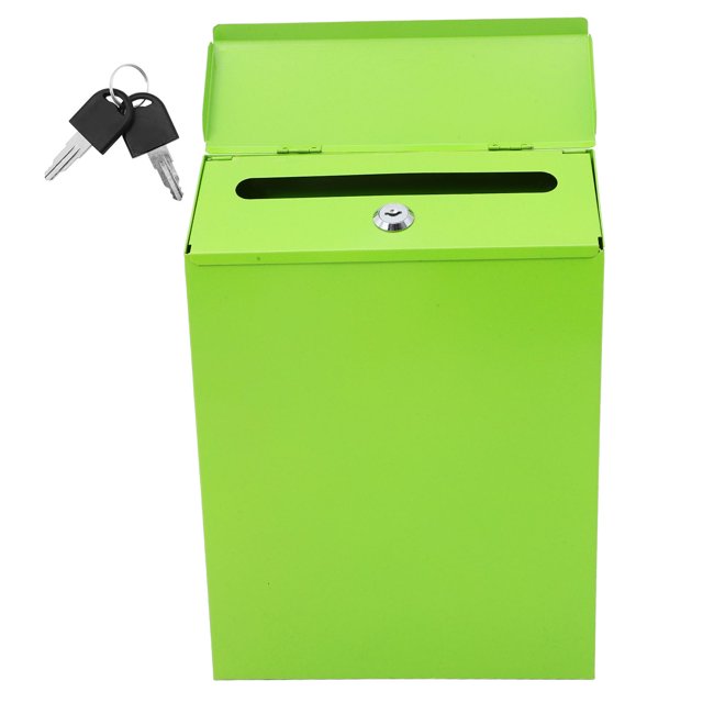 YSNOOWE Buzón De Hierro Montado En Pared Para Exterior Con Rústico Y Cerradura Verde