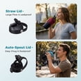 thumbnail image 4 of 64oz Insulated Water Bottle with Straw & Spout Lids, Stainless Steel Half Gallon Jug with Paracord Handle, Leakproof, BPA-Free, 4 of 9
