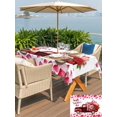 thumbnail image 4 of Outdoor Tablecloth with Umbrella Hole and Zipper, Valentine's Day Rectangle Table Cloth 54x80 Inch Waterproof Tablecloth, Pink Roses Car Love Hearts Romantic Picnic Table Cover for Patio Camping, 4 of 7