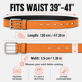 thumbnail image 3 of TRISJEM Men's Double Prong Belt, Big & Tall 39"-41" Waist, Textured PU Leather Belt with Breathable Elongated Slots, Adjustable Casual Work Belt for Jeans Work Pants, Black Dark Brown Orange, 3 Color, 3 of 8