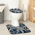 thumbnail image 2 of PhooArto Toilet Lid Cover and U-Shaped Toilet Floor Mat Set of 2 Pieces, Sea Octopus Feet Patterns Toilet Mat Set, Machine Washable Seat Covers Non-Slip Absorbent Rugs, 2 of 6