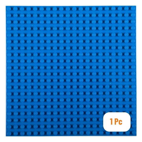 Strictly Briks Big Blocks Baseplate - Creative Building Blocks Play - Compatible with Lego Brick Pieces - Blue, 13.75 x 16.25 in