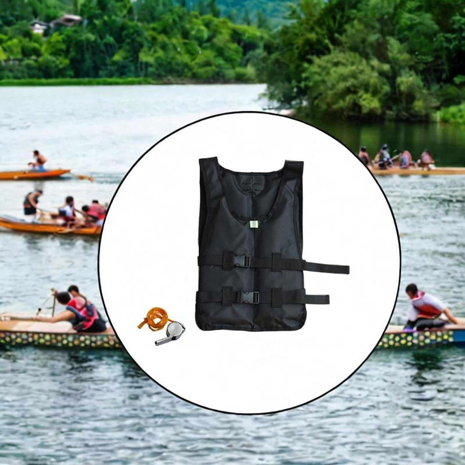 QccHieUs Life Jacket Paddle Vest for Adults Lightweight Adjustable Foldable Life Vest for Black
