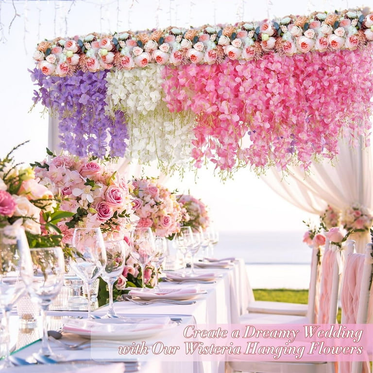 Wisteria Hanging Flowers, 3.6 Feet/Pcs Pink Wisteria Artificial Flowers, Fake  Wisteria Flowers Garland, Hanging Wisteria Vines for Bedroom Wedding Home  Party Wall Decoration - Walmart.com