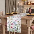 thumbnail image 2 of Table Runners 72 Inches Long Dress Scarves, Spring Floral Farmhouse Kitchen Table Runner, Coffee Tablerunners, Pink Blue Flowers Butterfly Wooden 16x72 Inch, 2 of 9